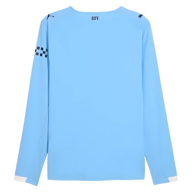 2025-2026 Man City Authentic Long Sleeve Home Shirt (Mahrez 26)