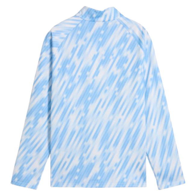2025-2026 Man City Warm Up 1/4 Zip Top (Silver Sky) - Kids