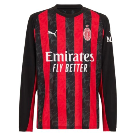 2025-2026 AC Milan Long Sleeve Home Shirt (Reijnders 14)