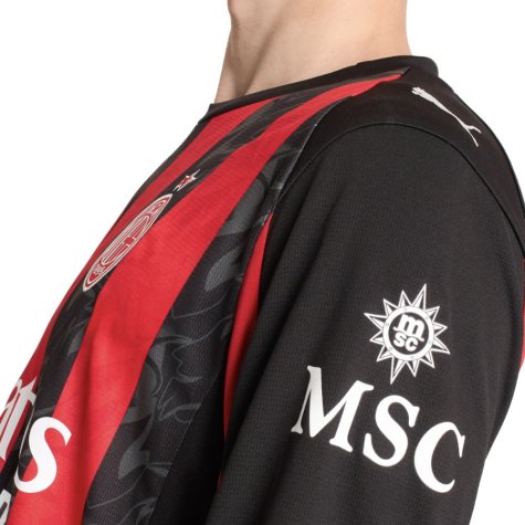 2025-2026 AC Milan Long Sleeve Home Shirt (Reijnders 14)