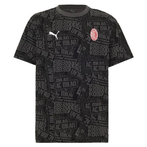 2025-2026 AC Milan ftblCulture Tee AOP (Black) (Reijnders 14)