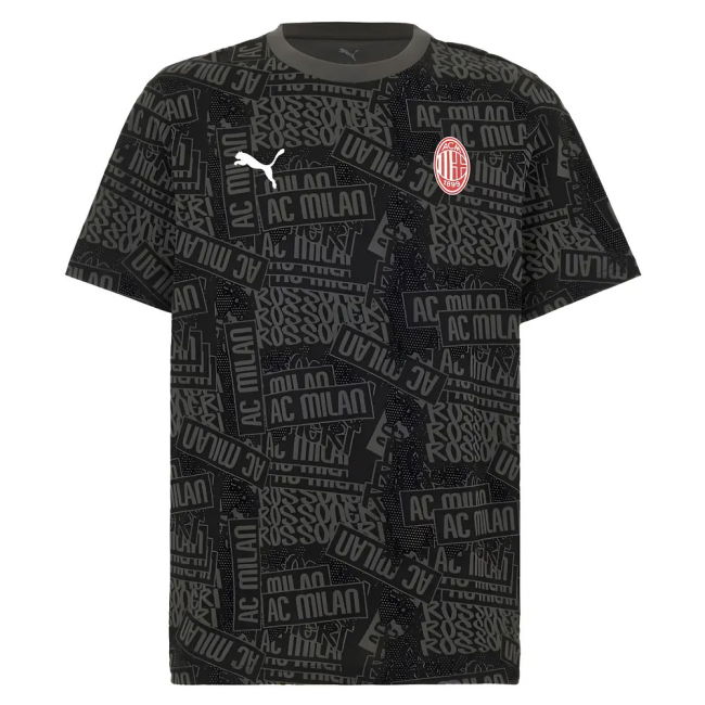 2025-2026 AC Milan ftblCulture Tee AOP (Black) (Florenzi 24)