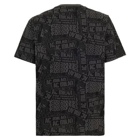 2025-2026 AC Milan ftblCulture Tee AOP (Black) (Reijnders 14)