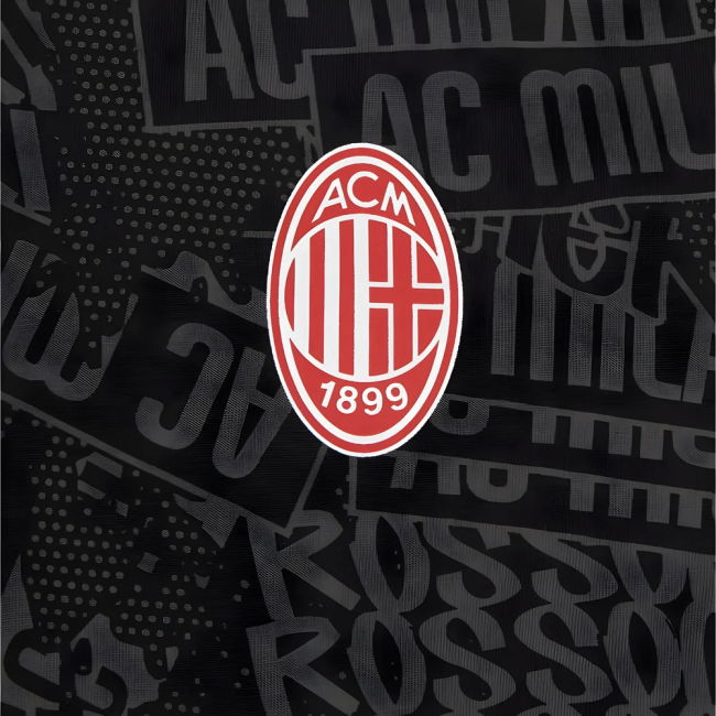 2025-2026 AC Milan ftblCulture Tee AOP (Black)