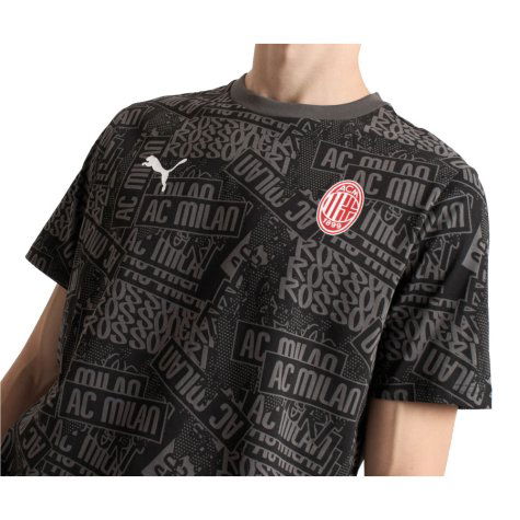 2025-2026 AC Milan ftblCulture Tee AOP (Black) (Reijnders 14)