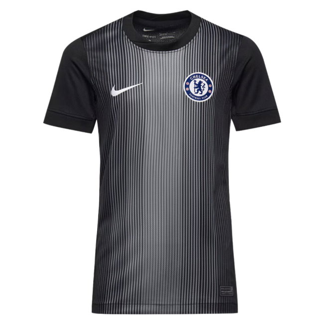 2025-2026 Chelsea Home Goalkeeper Shirt (Black) - Kids (Sanchez 1)