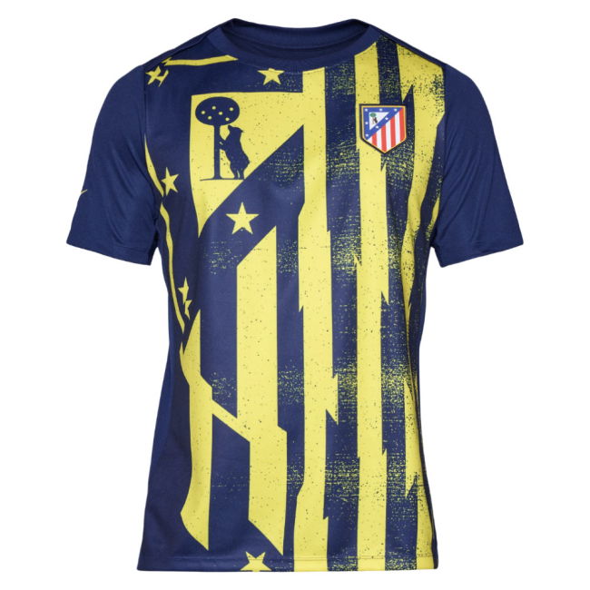 2025-2026 Atletico Madrid Pre-Match Shirt (Blue-Yellow) (Simeone 14)