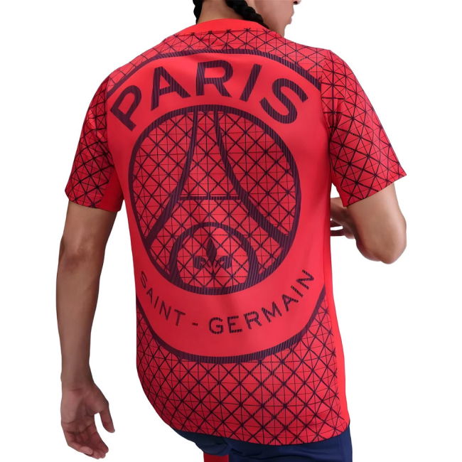 2025-2026 PSG Academy Pro Away Pre Match Shirt (Red)