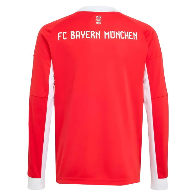 2025-2026 Bayern Munich Long Sleeve Home Shirt (Kids) (Lewandowski 9)