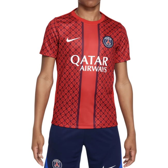 2025-2026 PSG Academy Pro Away Pre Match Shirt (Red) - Kids (G.Ramos 9)