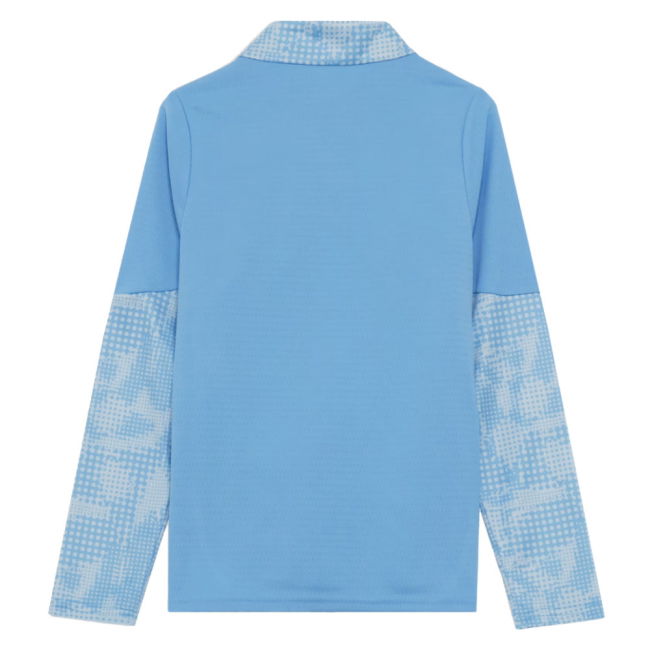 2025-2026 Man City Training 1/4 Zip Top (Light Blue) - Kids
