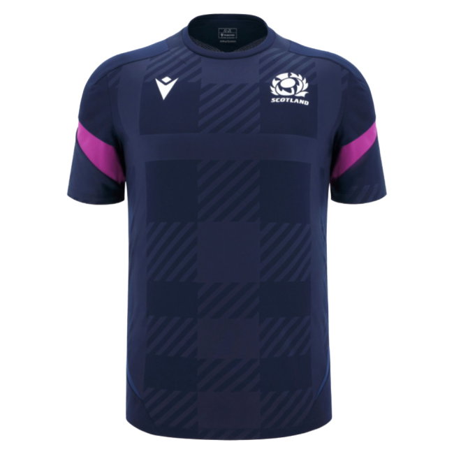 2025-2026 Scotland Rugby Training Poly Shirt (Navy) - Kids (Your Name)