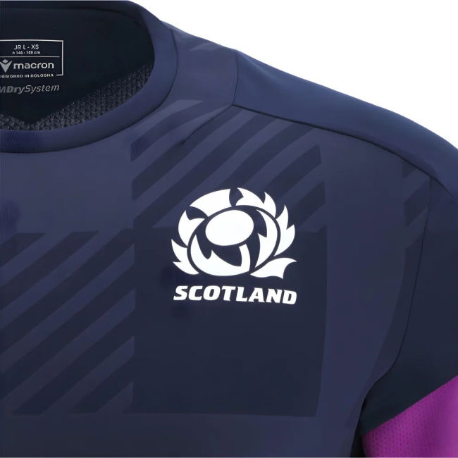 2025-2026 Scotland Rugby Training Poly Shirt (Navy) - Kids