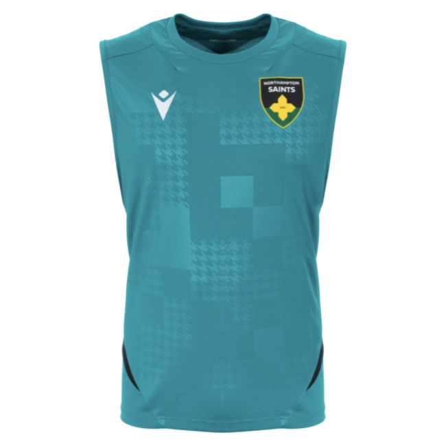 2025-2026 Northampton Saints Training Sleeveless Shirt (Green) (Your Name)