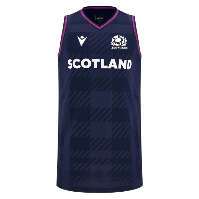 2025-2026 Scotland Rugby Basketball Singlet (Navy) (Your Name)