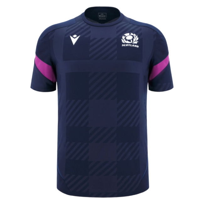 2025-2026 Scotland Rugby Training Poly Shirt (Navy) (Your Name)
