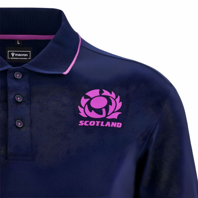2025-2026 Scotland Rugby Ath Polo Piquet Shirt (Navy)
