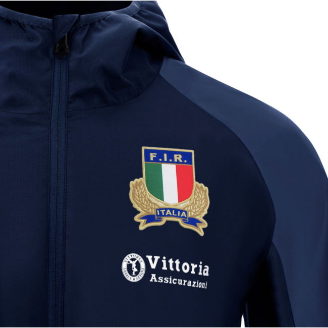 2025-2026 Italy FIR Rugby Rain Jacket (Navy)