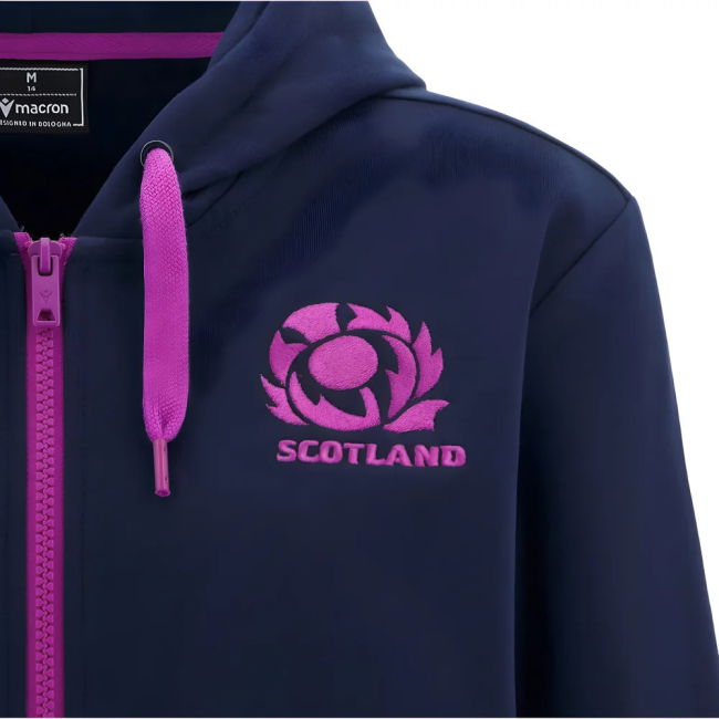 2025-2026 Scotland Rugby Travel Full Zip Hoody (Navy) - Womens