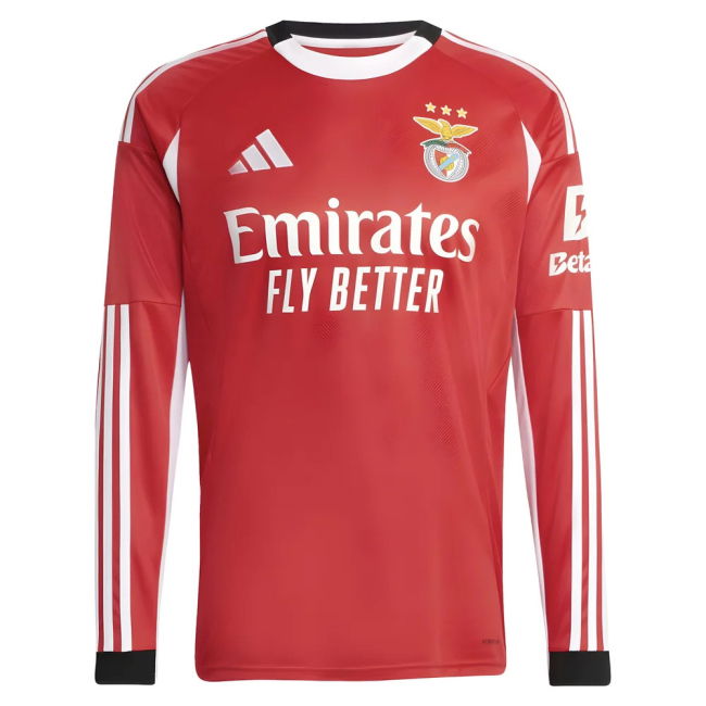 2025-2026 Benfica Long Sleeve Home Shirt (Schjelderup 21)