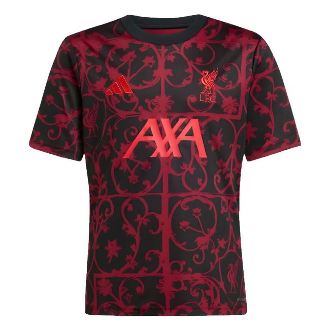 2025-2026 Liverpool Pre-Match Shirt (Black) - Kids (M.Salah 11)