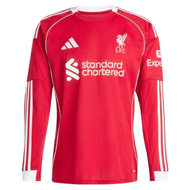 2025-2026 Liverpool Long Sleeve Home Shirt (M.Salah 11)