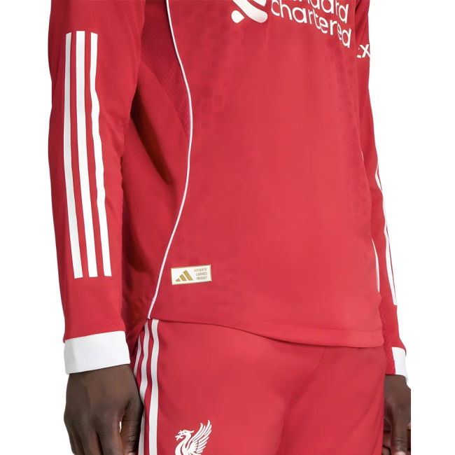 2025-2026 Liverpool Authentic Long Sleeve Home Shirt (M.Salah 11)