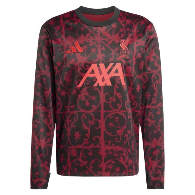 2025-2026 Liverpool Pre-Match Warm Top (Black) (M.Salah 11)