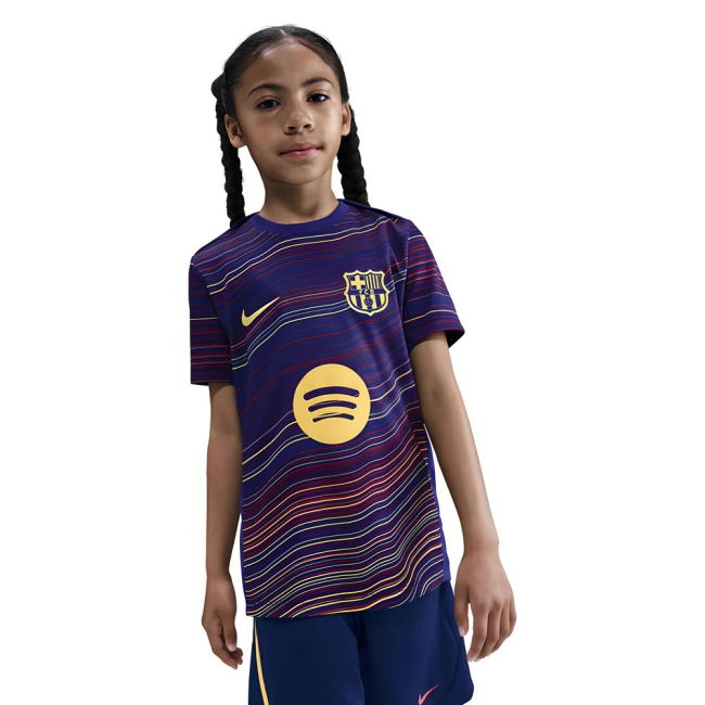 2025-2026 Barcelona Academy Pro Pre Match Shirt (Blue) - Kids (Lewandowski 9)