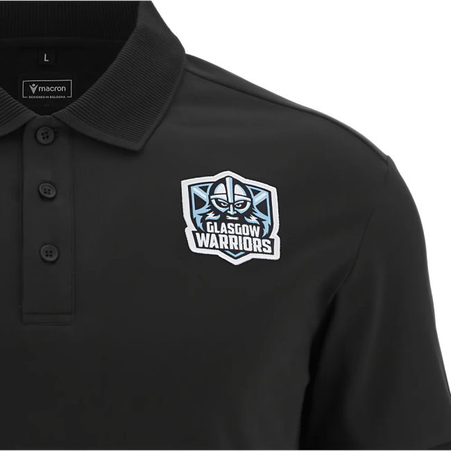 2025-2026 Glasgow Warriors Rugby Ath Polo Shirt (Black)
