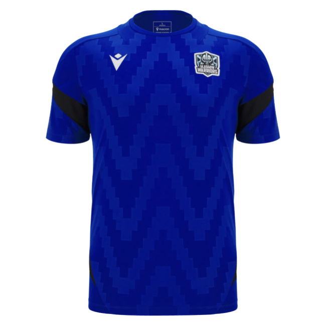 2025-2026 Glasgow Warriors Rugby Training Poly Shirt (Blue) (Your Name)