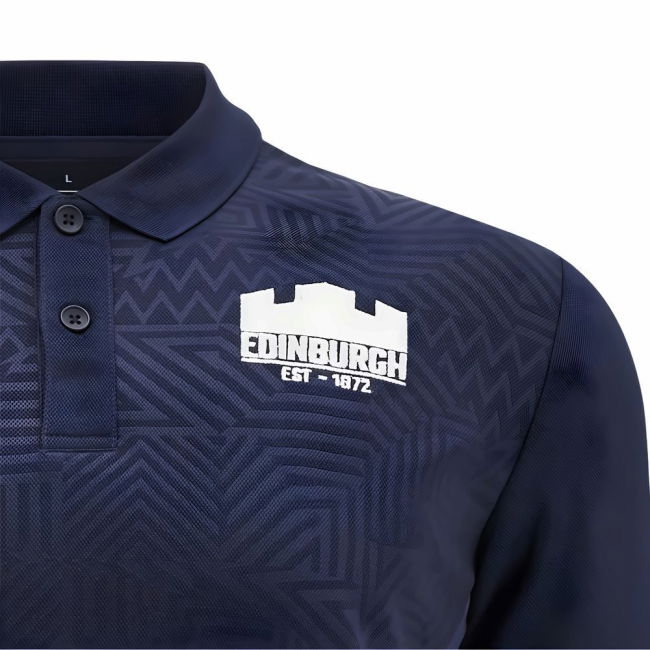 2025-2026 Edinburgh Rugby Travel Polo Shirt (Navy)