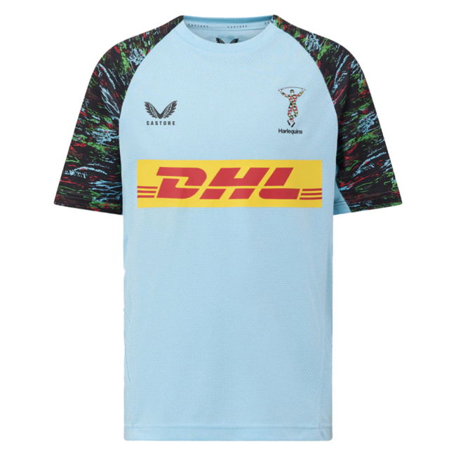 2025-2026 Harlequins Rugby Training Shirt (Sky Blue) (Your Name)