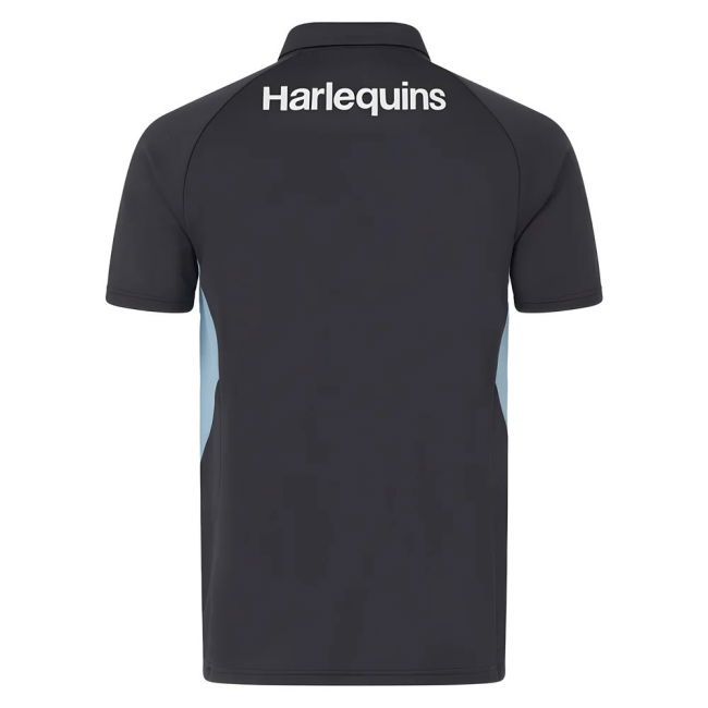 2025-2026 Harlequins Rugby Presentation Polo Shirt (Ebony)