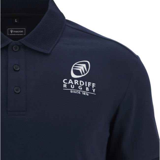 2025-2026 Cardiff Blues Rugby Ath Cotton Polo Shirt (Navy)