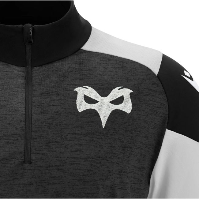 2025-2026 Ospreys Rugby 1/4 Zip Training Top (Black)