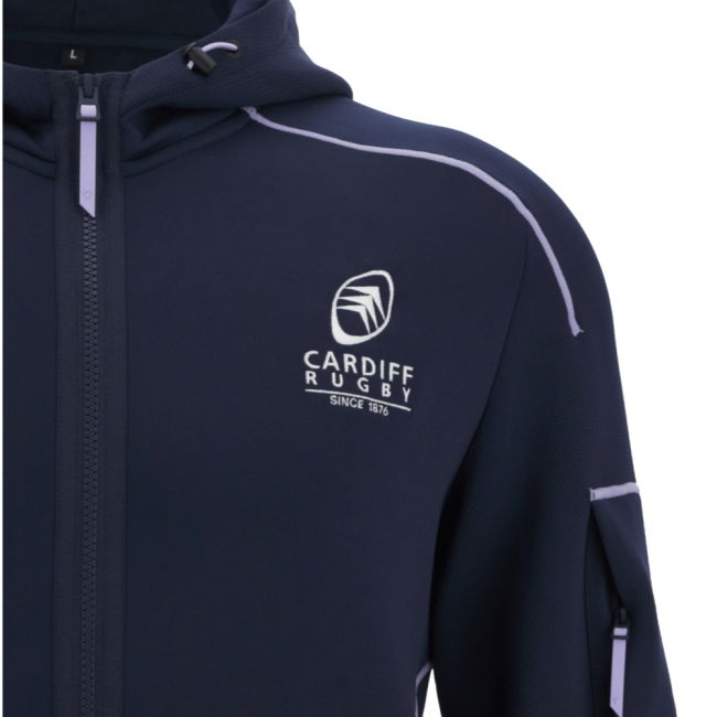 2025-2026 Cardiff Blues Warm Up Ath Full Zip Hoodie (Black)