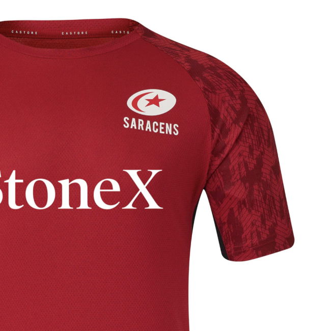 2025-2026 Saracens Performance Short Sleeve Tee (Rythmic Red)