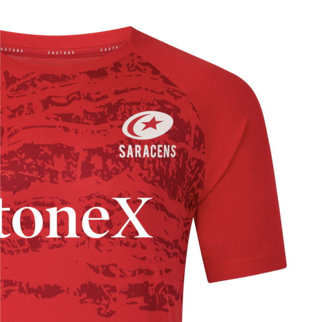2025-2026 Saracens Pre Match Short Sleeve Tee (Red)