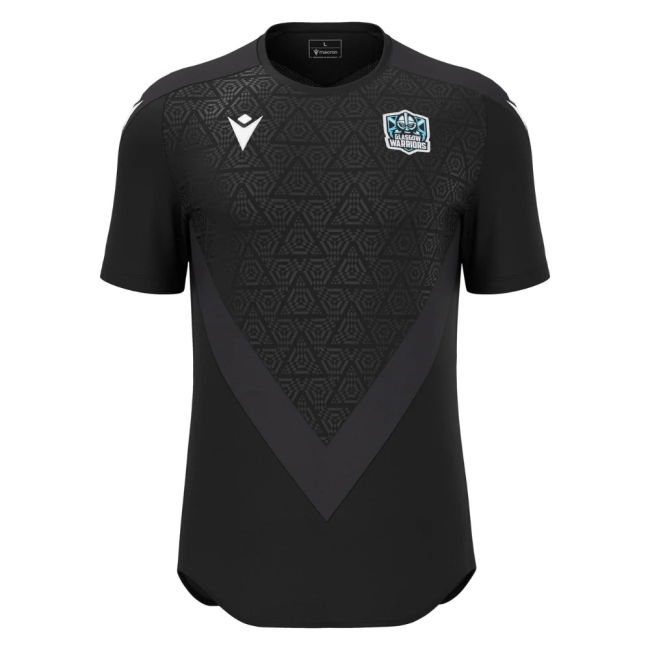 2025-2026 Glasgow Warriors Rugby Training Shirt (Black) (Your Name)