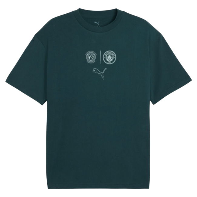 2025-2026 Man City FtblStatement Cellerator Tee - CL (Green Terrain) (Your Name)