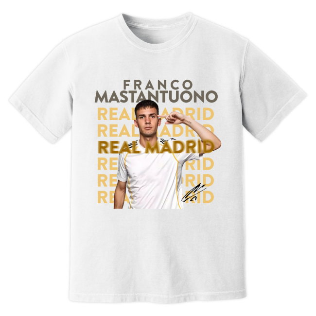 Franco Mastantuono Real Madrid New Signing T-Shirt (White)