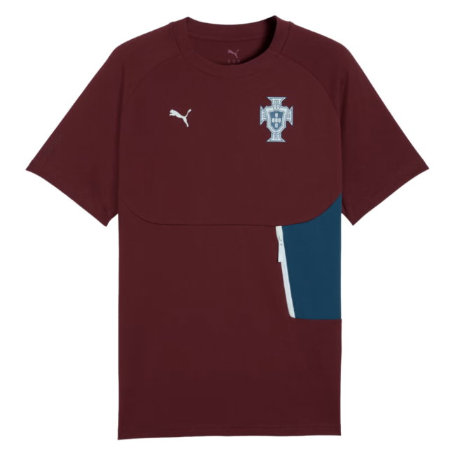 2026-2027 Portugal PumaTECH Pocket Tee (Ruby) (Your Name)