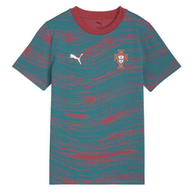 2026-2027 Portugal FtblCulture Tee AOP (Red-Green) - Kids (Ronaldo 7)