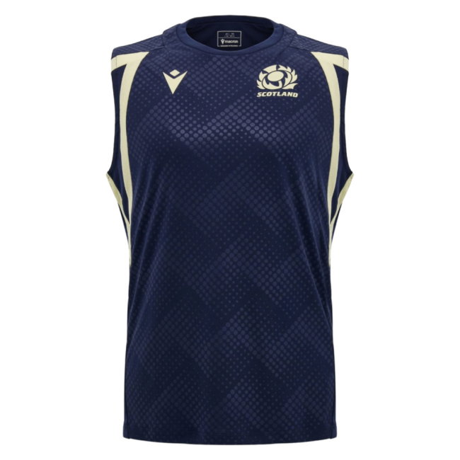 2026-2027 Scotland Rugby Poly Sleeveless Shirt (Navy) - Kids (Your Name)