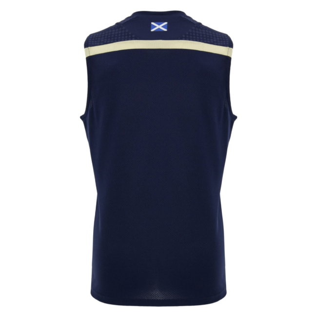 2026-2027 Scotland Rugby Poly Sleeveless Shirt (Navy) - Kids (Your Name)