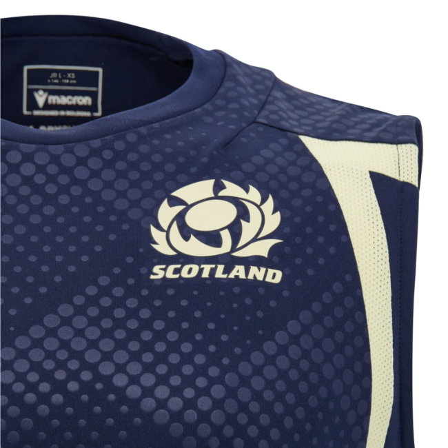 2026-2027 Scotland Rugby Poly Sleeveless Shirt (Navy) - Kids (Your Name)