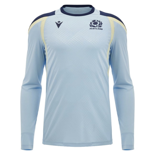 2026-2027 Scotland Rugby Training Poly LS Shirt (Blue) (Your Name)