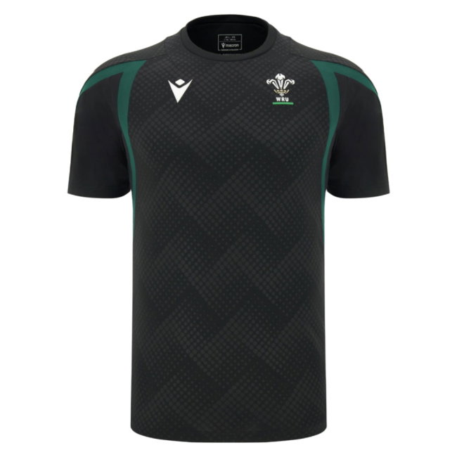 2026-2027 Wales WRU Rugby Player Training Shirt (Black) - Kids (Your Name)