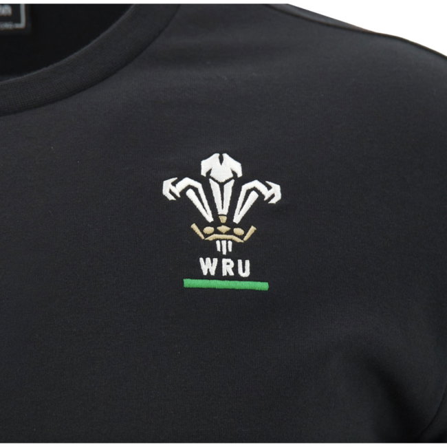 2026-2027 Wales WRU Rugby Travel Cotton T-Shirt (Black) (Your Name)
